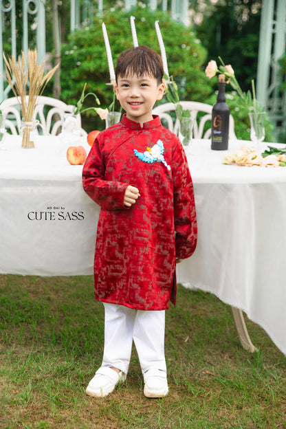 Gia Hòa - Family Red Ribbon Phoenix Ao Dai Set 52A