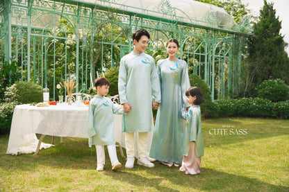 Gia Hòa - Family Blue Ribbon Phoenix Ao Dai Set 53-54A
