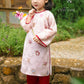 Gia Hòa - Family Pink/Red Bamboo Printed Ao Dai Set