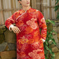 Gia Hòa - Family Pink/Red Bamboo Printed Ao Dai Set
