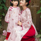 Gia Hòa - Family Pink/Red Bamboo Printed Ao Dai Set