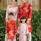 Gia Hòa - Family Pink/Red Bamboo Printed Ao Dai Set
