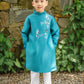 Gia Hòa - Men and Boy Turquoise Robin Bird Ao Dai Set
