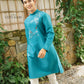 Gia Hòa - Men and Boy Turquoise Robin Bird Ao Dai Set