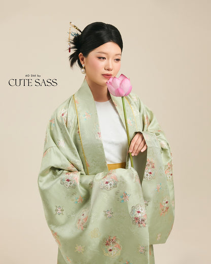 Ao Doi Kham Pastel Green - Parallel-Flapped Jacket