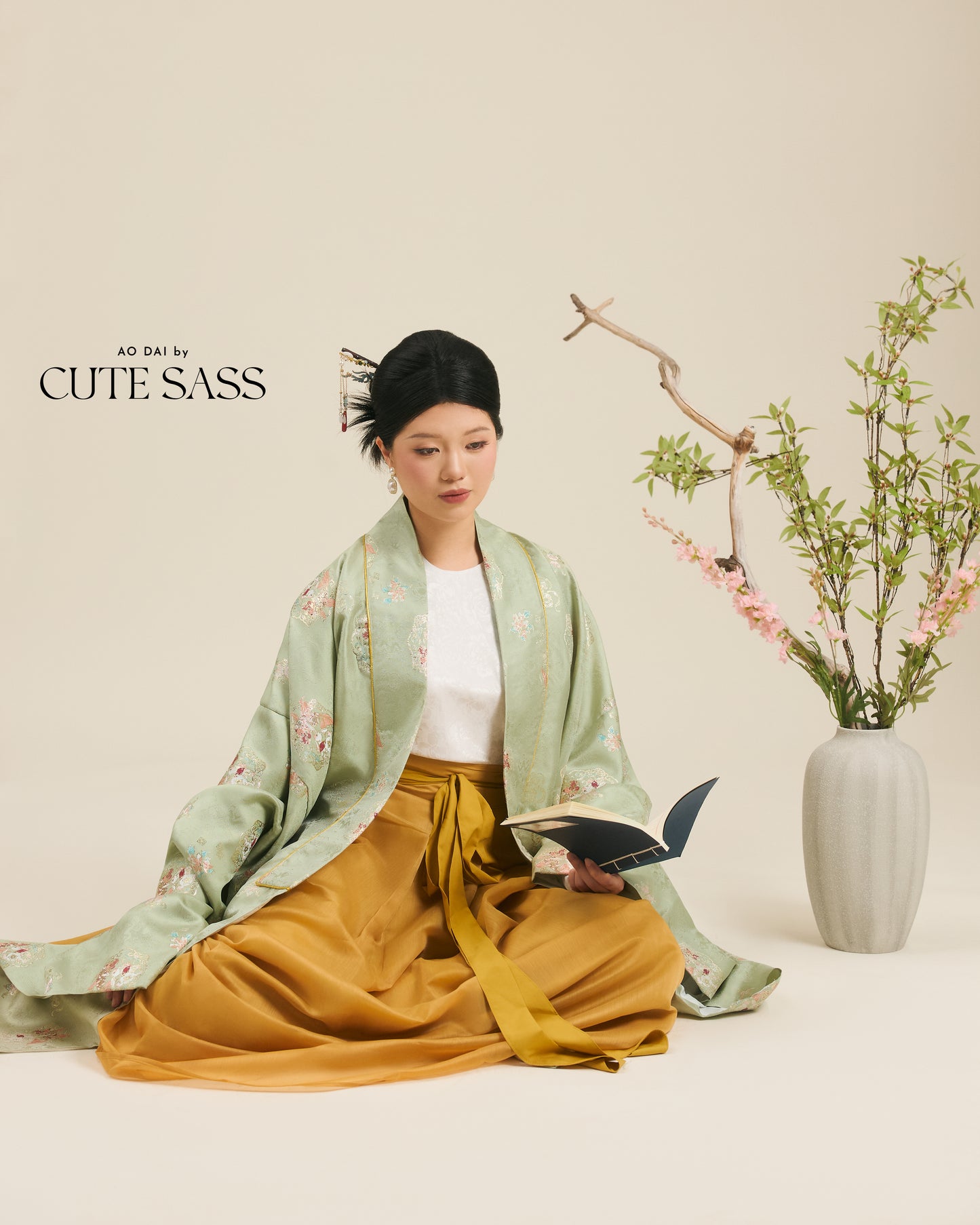 Ao Doi Kham Pastel Green - Parallel-Flapped Jacket