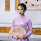 Purple Silk Embroidery Ao Dai Set