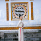 Cream Silk Embroidery Ao Dai Set