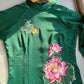 Green Lotus Embroidery Silk Ao Dai Top Only, NO PANTS