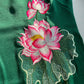 Green Lotus Embroidery Silk Ao Dai Top Only, NO PANTS