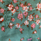 Green Mini Flowers Chiffon Ao Dai Set with Headband