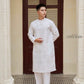 Men White Gam Silk Ao Dai Top