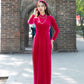 Hot Pink Velvet Plain Ao Dai Top Only, NO PANTS