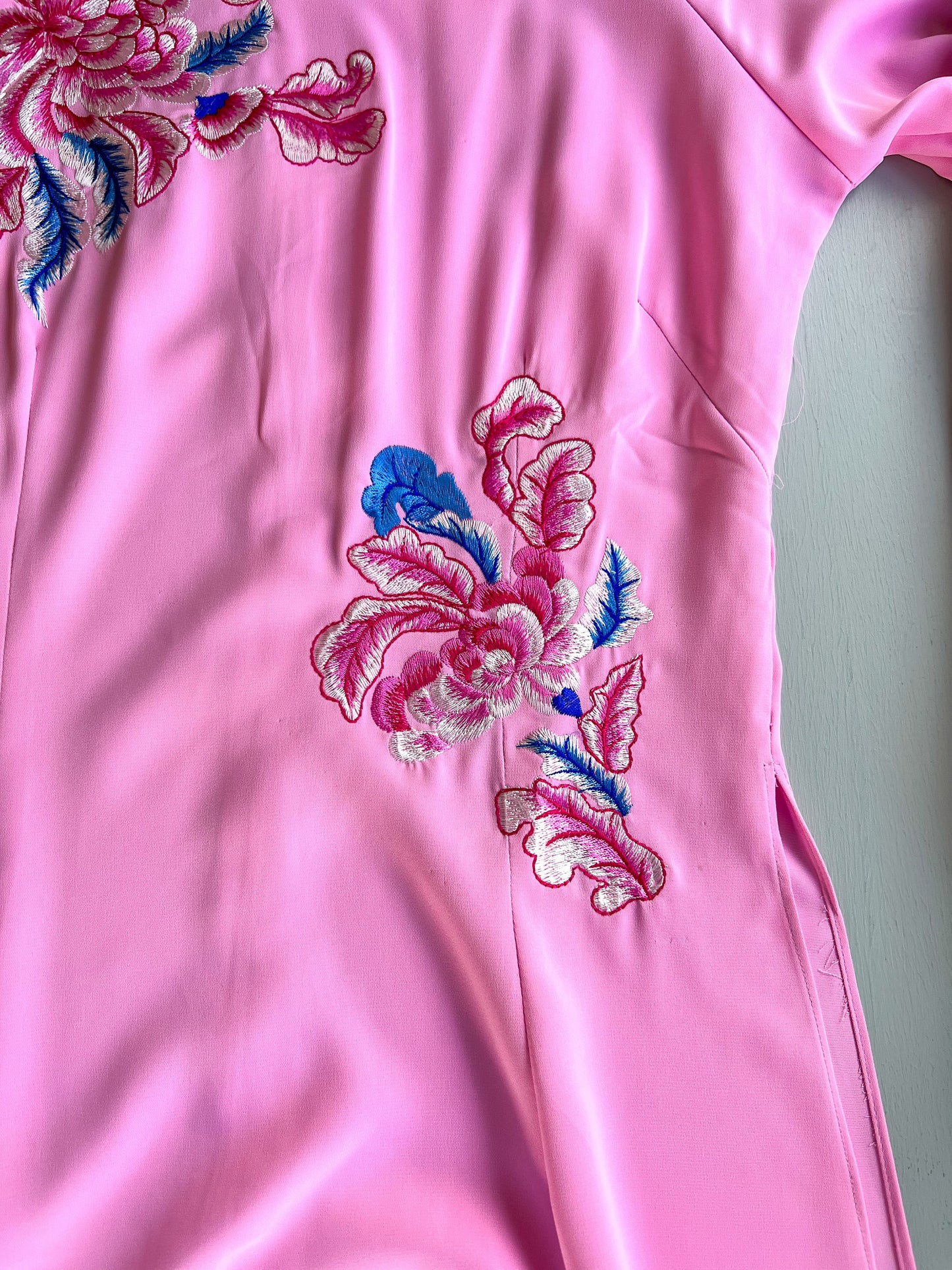 Pink Embroidery Ao Dai Set