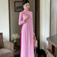 Pink Embroidery Ao Dai Set