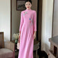 Pink Embroidery Ao Dai Set