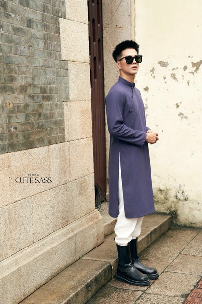 Men Linen Button Ao Dai Top (3 COLORS) 1314D12C AoDaibyCuteSass