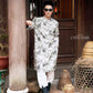 Men Black/White Gam Ao Dai Top