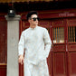 Light Blue/Gold Sparkle Ao Dai Top