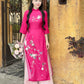 Hot Pink Sparkle Spring Ao Dai Set| Pre-made Traditional Vietnamese Ao Dai|Ao Dai with Pants|Lunar New Year|Ao Dai Cach Tan|20C