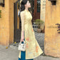 Yellow Sparkle Spring Ao Dai Set| Pre-made Traditional Vietnamese Ao Dai|Ao Dai with Pants|Lunar New Year|Ao Dai Cach Tan|8B