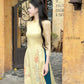 Yellow Sparkle Spring Ao Dai Set| Pre-made Traditional Vietnamese Ao Dai|Ao Dai with Pants|Lunar New Year|Ao Dai Cach Tan|8B