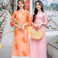 Light Pink 3D Blossoms Chiffon Ao Dai Set |Pre-made Modernized Vietnamese Ao Dai| Ao Dai with Pants | Lunar New Year| Ao Dai Truyen Thong|