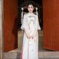 White Holly Berries Ao Dai Set | Pre-made Traditional Vietnamese Ao Dai| Women Ao Dai with Pants | Lunar New Year|7B