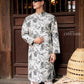 Men Black/White Gam Ao Dai Top