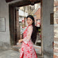 Red Butterfly Heart Ao Dai Set |Pre-made Modernized Vietnamese Ao Dai| Ao Dai with Pants | Lunar New Year| Ao Dai Truyen Thong|31C