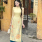 Yellow Sparkle Spring Ao Dai Set| Pre-made Traditional Vietnamese Ao Dai|Ao Dai with Pants|Lunar New Year|Ao Dai Cach Tan|8B