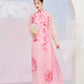 Printed Peony Dragon Ao Dai Set |Pre-made Modernized Vietnamese Ao Dai| Ao Dai with Pants | Lunar New Year| Ao Dai Truyen Thong|