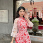 Red Butterfly Heart Ao Dai Set |Pre-made Modernized Vietnamese Ao Dai| Ao Dai with Pants | Lunar New Year| Ao Dai Truyen Thong|31C