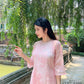 Shifted Rose Velvety Chiffon Ao Dai Top Only, NO PANTS (4 Colors)| Pre-made Modernized Vietnamese Ao Dai | Lunar New Year|11-12C