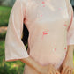 Light Pink Sakura Pearl Gấm Ao Dai Set w/ Hot Pink Gấm Pants