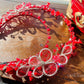 LUNA FLORA Red Jeweled Butterflies Head Piece #2| Vietnamese Ao Dai Accessories| Wedding Ao Dai | Bridal Ao Dai| Tet Lunar New Year Headband