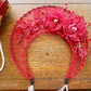 LUNA FLORA Maroon Peony Feather Head Piece #4 | Vietnamese Ao Dai Accessories | Wedding Ao Dai | Bridal Ao Dai| Tet Lunar New Year Headband