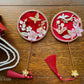 LUNA FLORA Red Velvet Garden Mini Fan Hac #2 #4| Ao Dai and Wedding Accessories | Gold Accessory Fan