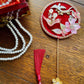 LUNA FLORA Red Velvet Garden Mini Fan Hac #2 #4| Ao Dai and Wedding Accessories | Gold Accessory Fan