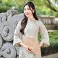 Cream and Gold Butterfly Garden Shifted Ao Dai Set (3 COLORS) |Pre-made Modernized Vietnamese Ao Dai | Lunar New Year| 1-2D