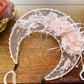 LUNA FLORA Peach Peony Feather Head Piece #4 | Vietnamese Ao Dai Accessories | Wedding Ao Dai | Bridal Ao Dai| Tet Lunar New Year Headband