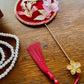 LUNA FLORA Red Velvet Garden Mini Fan Hac #2 #4| Ao Dai and Wedding Accessories | Gold Accessory Fan