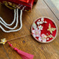 LUNA FLORA Red Velvet Garden Mini Fan Hac #2 #4| Ao Dai and Wedding Accessories | Gold Accessory Fan