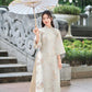 Cream and Gold Butterfly Garden Shifted Ao Dai Set (3 COLORS) |Pre-made Modernized Vietnamese Ao Dai | Lunar New Year| 1-2D