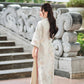 Cream and Gold Butterfly Garden Shifted Ao Dai Set (3 COLORS) |Pre-made Modernized Vietnamese Ao Dai | Lunar New Year| 1-2D