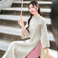 Cream and Gold Butterfly Garden Shifted Ao Dai Set (3 COLORS) |Pre-made Modernized Vietnamese Ao Dai | Lunar New Year| 1-2D