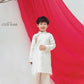 Boy Red/White Silk Button Ao Dai Top | Pre-made Traditional Vietnamese Ao Dai | Lunar New Year | Ao Dai for Boy|