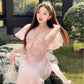 Pink Wing Sleeves Ao Dai Set 30C