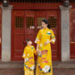 Mom and Daughter Yellow Vibrant Matching Ao Dai Set