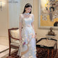 Light Blue Cut Out Ao Dai Set